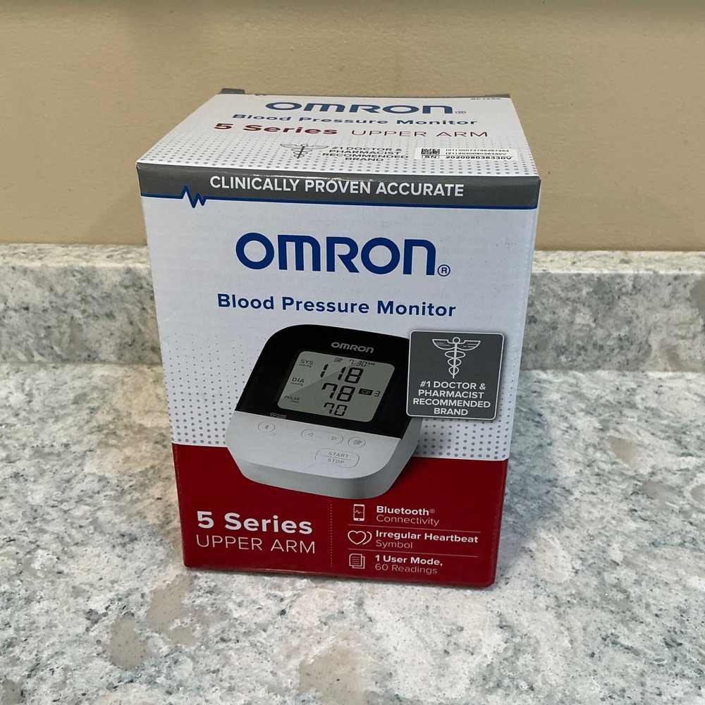 Omron Blood Pressure Monitor 5 Series BP7250 White Bluetooth Upper Arm Cuff